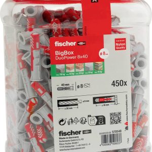 Fischer 570549 DuoPower Zestaw kołków 40 mm 8 mm 450 szt. Fischer 570549 DuoPower Zestaw kołków 40 mm 8 mm 450 szt.