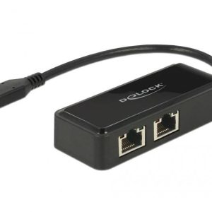 Delock USB 2.0 adapter [1x złącze męskie USB-C – 1x złącze żeńskie RJ45] 63927 0.2 m