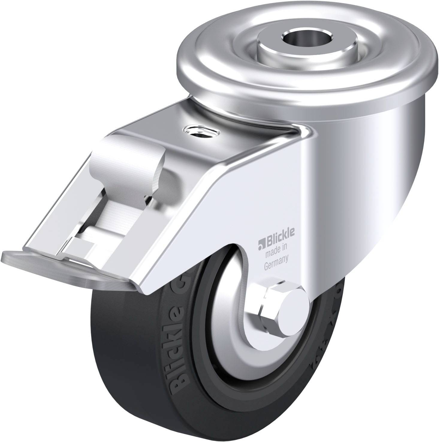 Blickle 942056 LER-POEV 80G-FI-FA Rolka obrotowa z blachy stalowej Średnica koła: 80 mm Maksymalne obciążenie: 140 kg 1 - obrazek 1