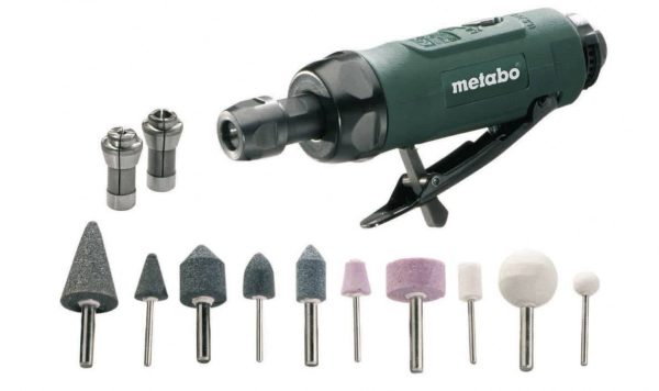 Szlifierka prosta, pneumatyczna Metabo DG 25 Set 604116500, 6.2 bar, 1/4″ (6,3 mm)