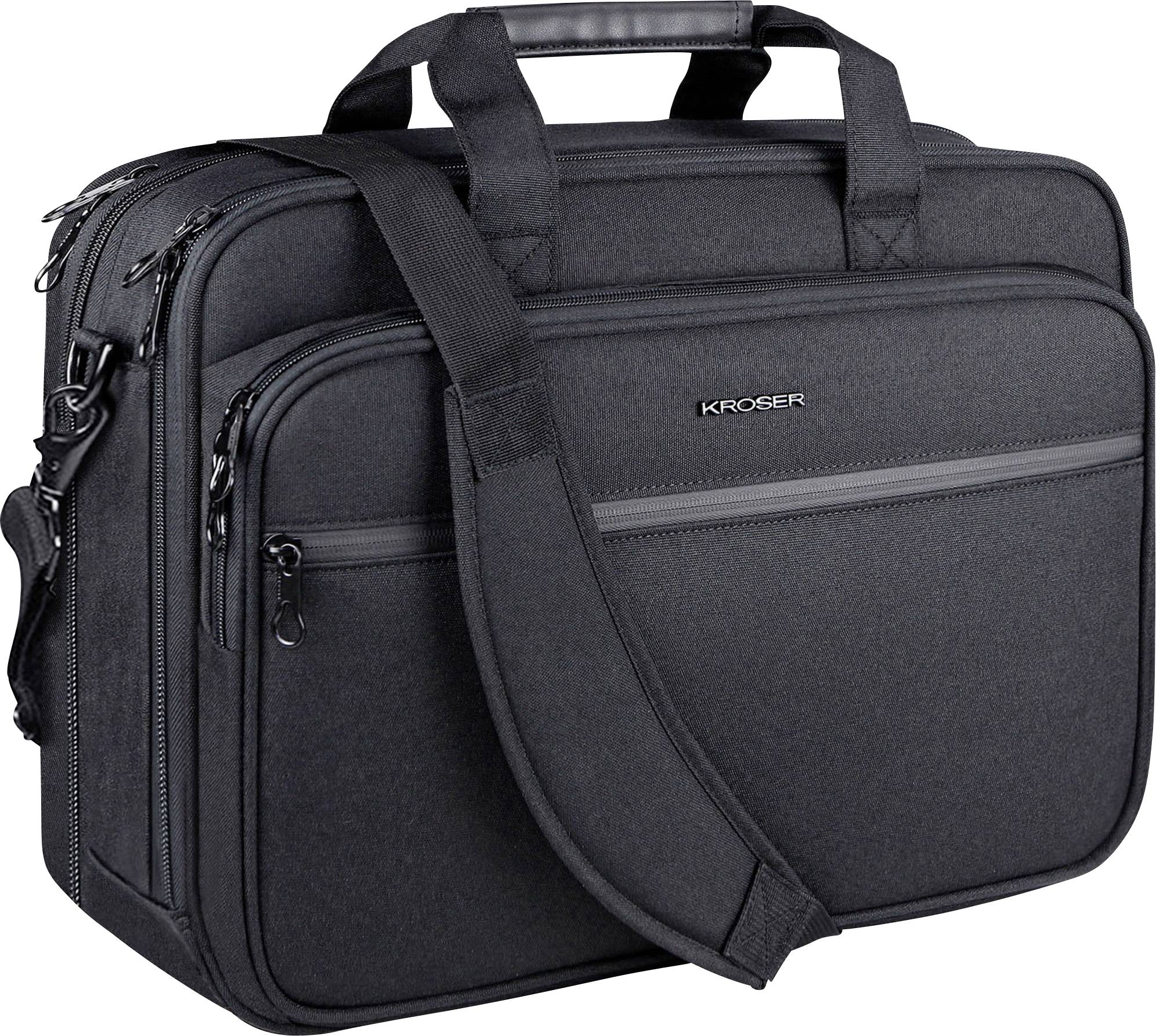 Plecak na laptopa KROSER Laptop Briefcase 17.3 Messenger Bag, 43,9 cm (17,3") , czarny - obrazek 1