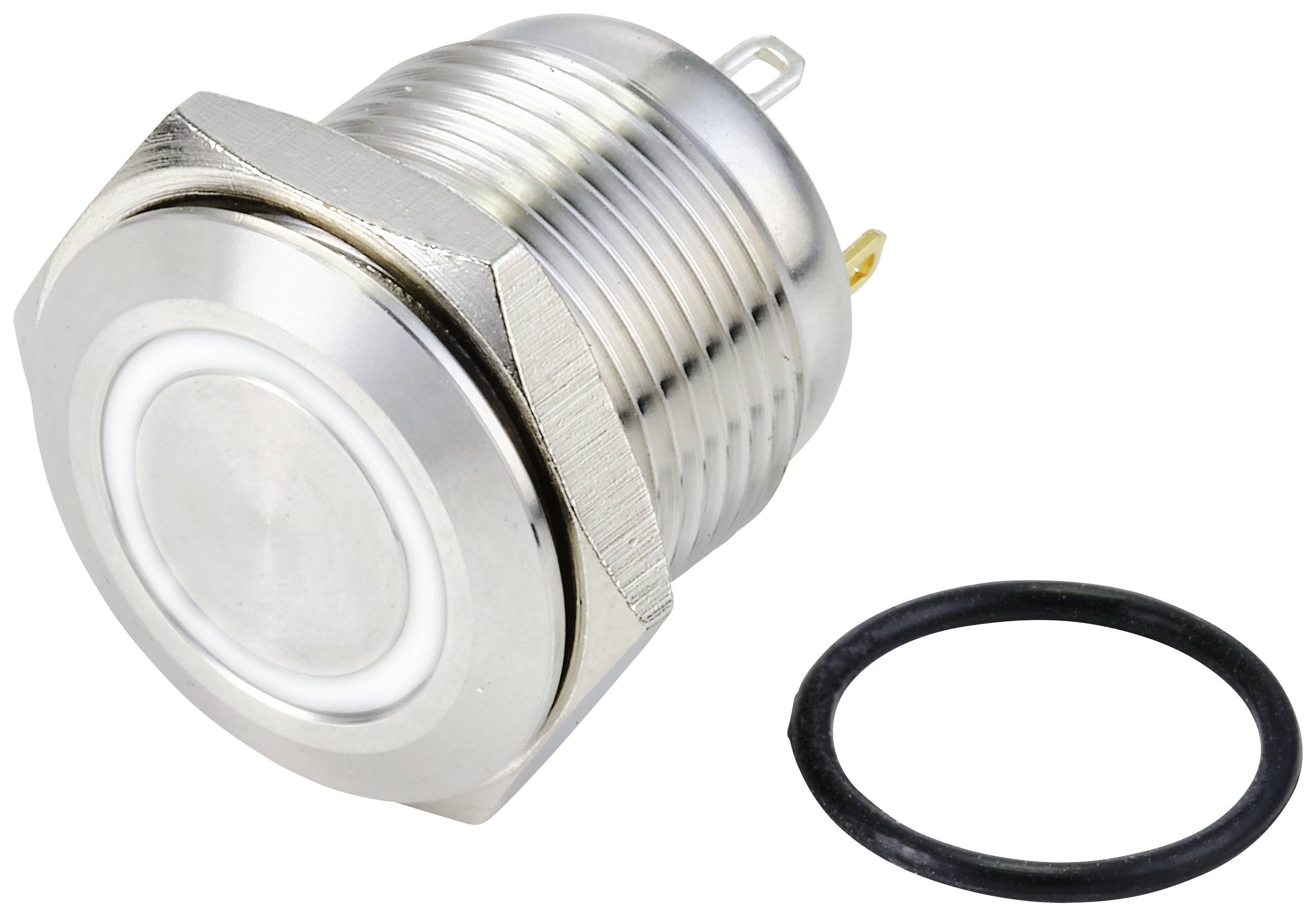 TRU COMPONENTS TC-10090924 Przycisk wandaloodporny GQ16F-10E/J/W/24V/S, 17 mm, 48 V/DC, 2 A, 1 szt. - obrazek 1