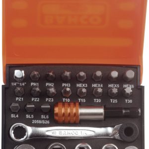 Zestaw kluczy nasadowych Bahco BAH2058S26 2058/S26 1/4″ (6,3 mm) Zestaw kluczy nasadowych Bahco BAH2058S26 2058/S26 1/4″ (6,3 mm)