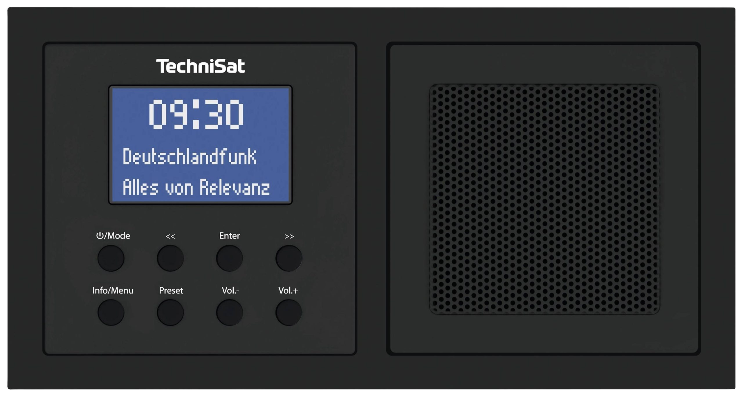 Radio gniazdkowe TechniSat DIGITRADIO UP 1 DAB+, fale metrowe (VHF) funkcja budzika, zawiera głośnik czarny - obrazek 1