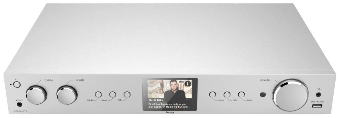 Radio Hama Internet, DAB+, DAB, FM srebrny - obrazek 1