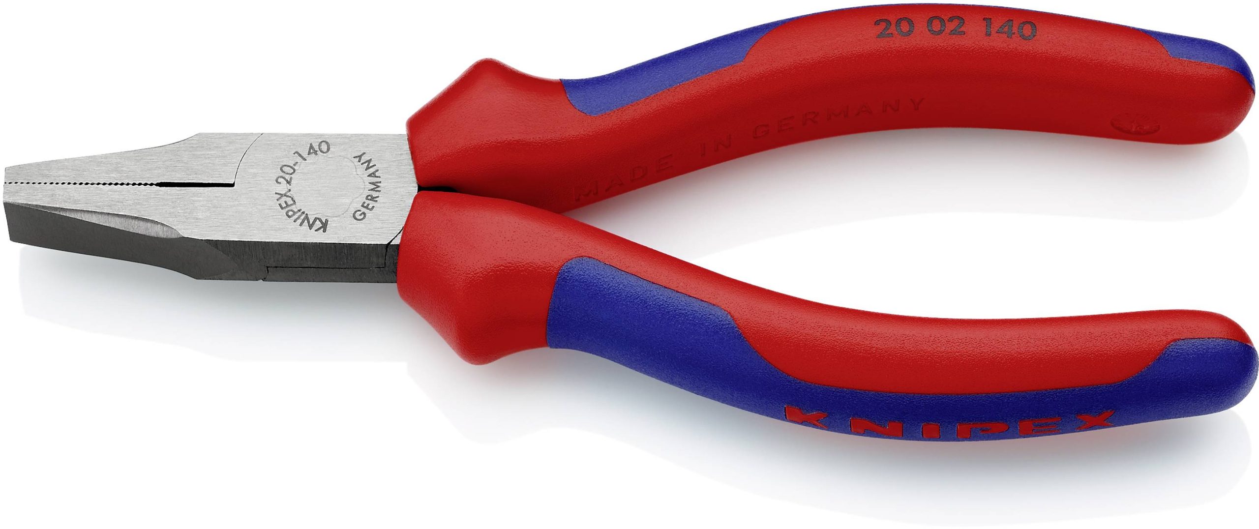 Knipex 20 02 140 do warsztatu Szczypce płaskie proste stal elektrotechniczna chromowo-wanadowa 140 mm - obrazek 1
