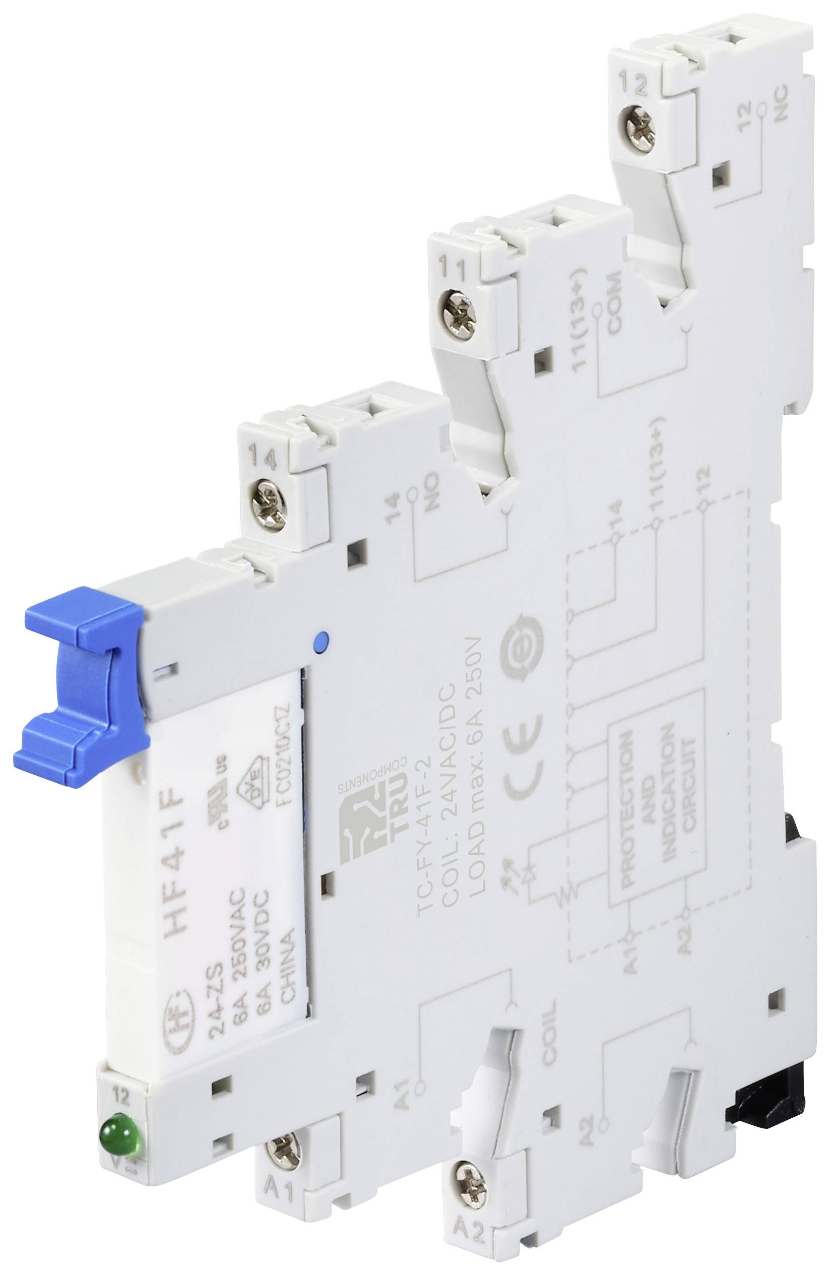 Przekaźnik przemysłowy TRU COMPONENTS TC-FY-41F-2 24V 24 V/AC, 24 V/DC 6 A 1 NC, 1 NO 1 szt. - obrazek 1