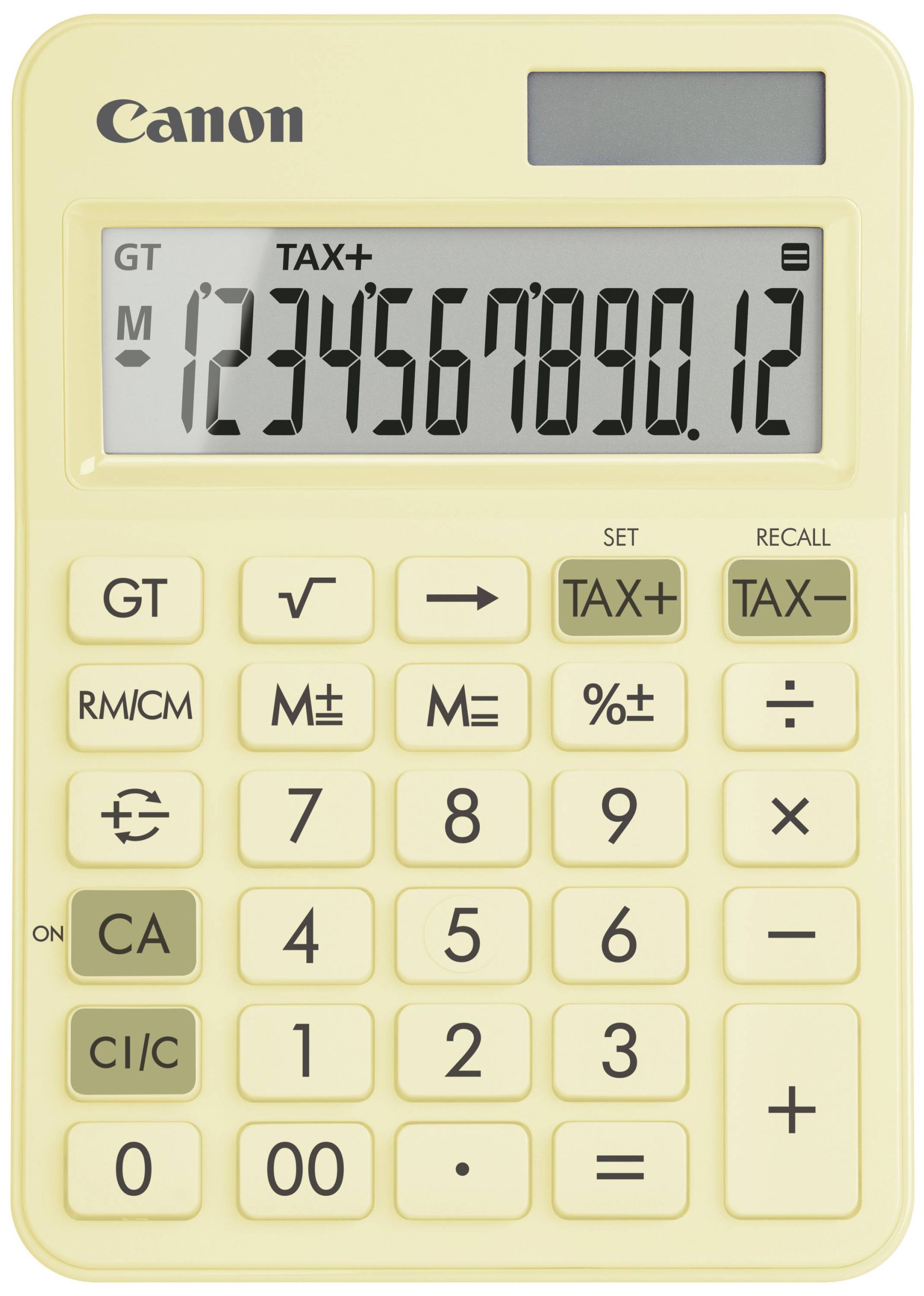 Canon LS-125KB-PYL Kalkulator kieszonkowy żółty pastelowy Wyświetlacz: 12 bateryjne, energią słoneczną (S x W x G) 106 x - obrazek 1