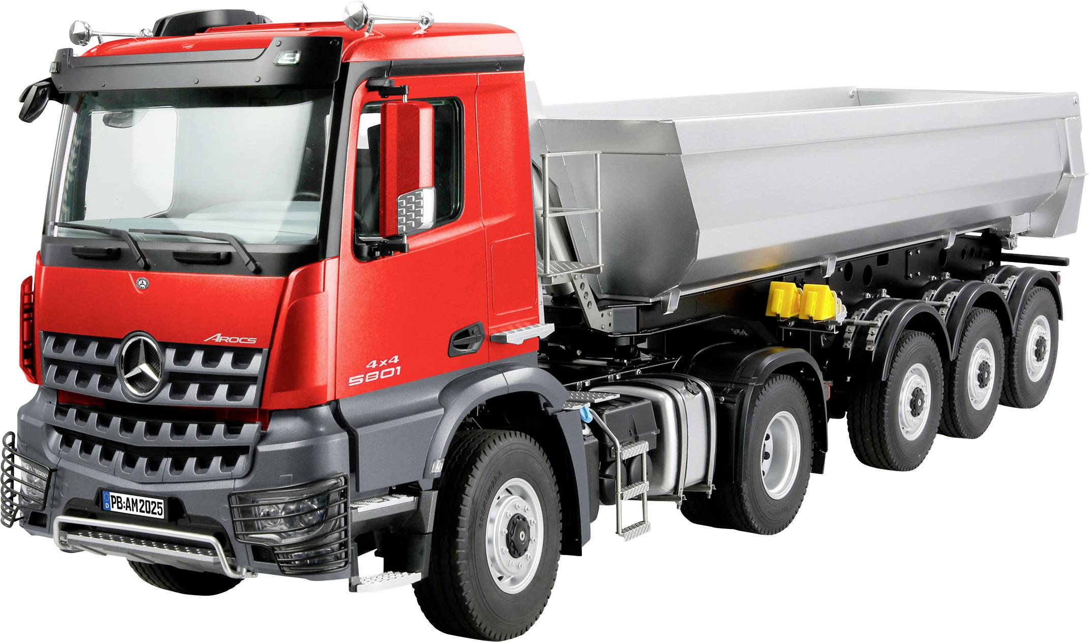 Model RC dla początkujących z dodatkowymi funkcjami Amewi Mercedes-Benz Arocs Sattelzug mit Kippauflieger 1:14 RtR - obrazek 1