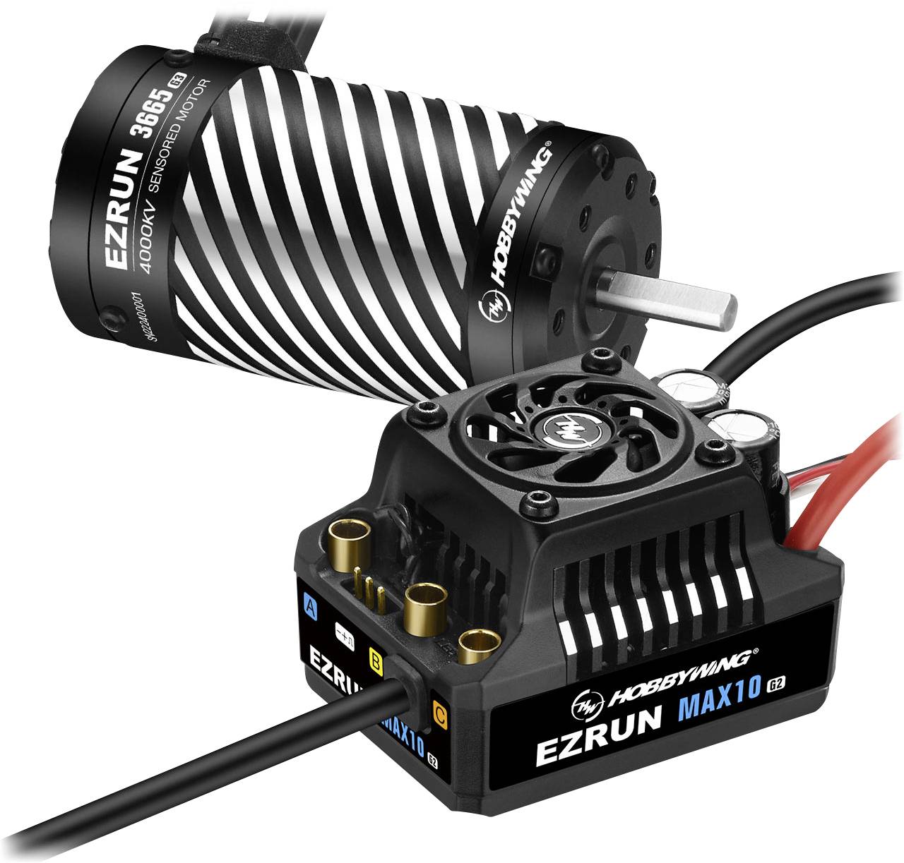 Zestaw napędowy bezszczotkowy do modeli RC Hobbywing Ezrun MAX10 G2 140A Combo mit 3665SD-4000kV 1 szt. - obrazek 1