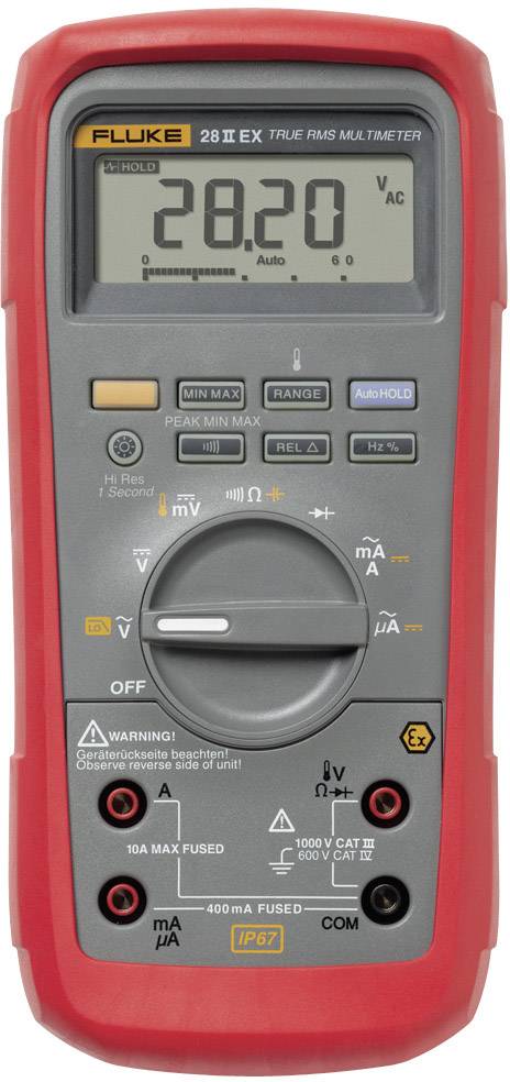 Fluke 28 IIEX Multimetr cyfrowy IP67, zabezpieczenie przed eksplozją CAT III 1000 V, CAT IV 600 V Wyświetlane liczby: 20 - obrazek 1