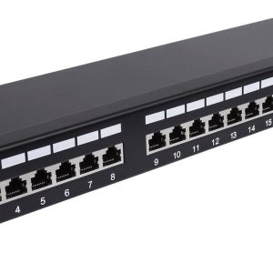 Intellinet 24-Port Cat6a Patchpanel geschirmt 1HE Kabeleinführung 90° abgewinkelt schwarz 24 Porty Patch panel 483 mm (1 Intellinet 24-Port Cat6a Patchpanel geschirmt 1HE Kabeleinführung 90° abgewinkelt schwarz 24 Porty Patch panel 483 mm (1