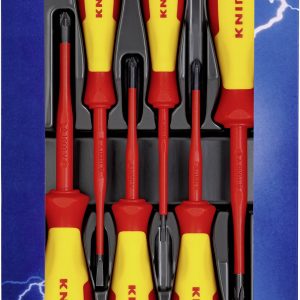 Knipex VDE Zestaw wkrętaków płaski, krzyżakowy Phillips, krzyżakowy Pozidriv Knipex VDE Zestaw wkrętaków płaski, krzyżakowy Phillips, krzyżakowy Pozidriv
