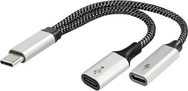 Maxtrack USB-C adapter [1x złącze męskie USB-C – 2x złącze żeńskie USB-C (Power Delivery), złącze żeńskie USB-C] 14.5 cm