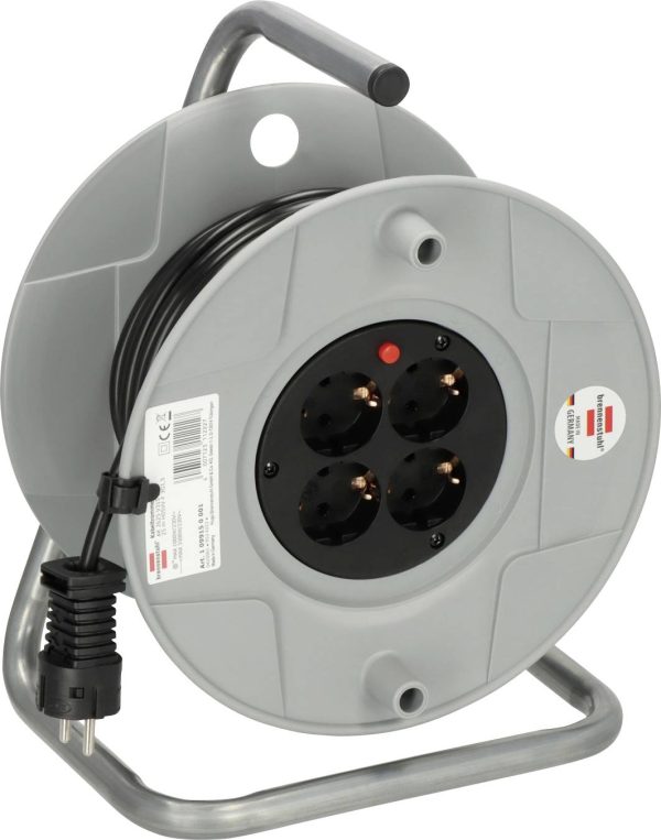 Bęben kablowy, Brennenstuhl 1099150001, H05VV-F 3 G 1,5 mm2, 4 gniazda, do 3200 W, 25 m