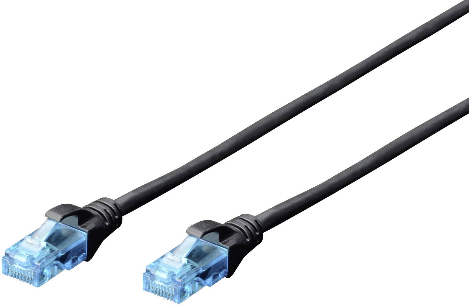 kabel LAN Digitus DK-1512-030/BL, 1 szt., RJ45, CAT 5e, U/UTP, 3.00 m, czarny - obrazek 1