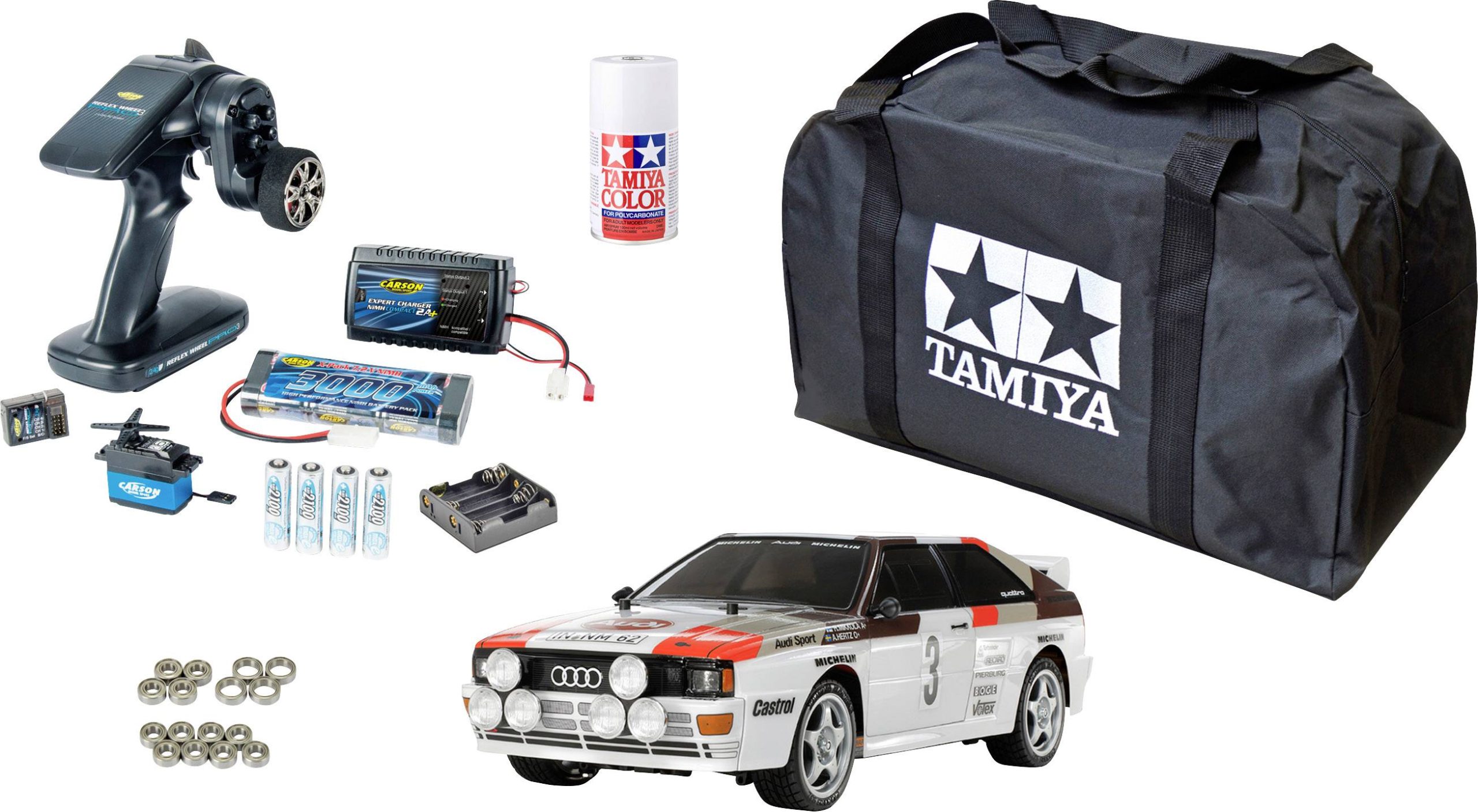 Tamiya TT-02 Audi Quattro Rally Szczotkowy 1:10 Model samochodu RC Elektryczny Tor Napęd na wszystkie koła Zestaw ekonom - obrazek 1