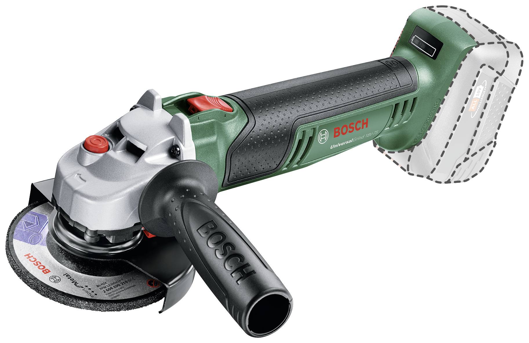 Akumulatorowa szlifierka kątowa Bosch Home and Garden UniversalGrind 18V-75 06033E5000 - obrazek 1