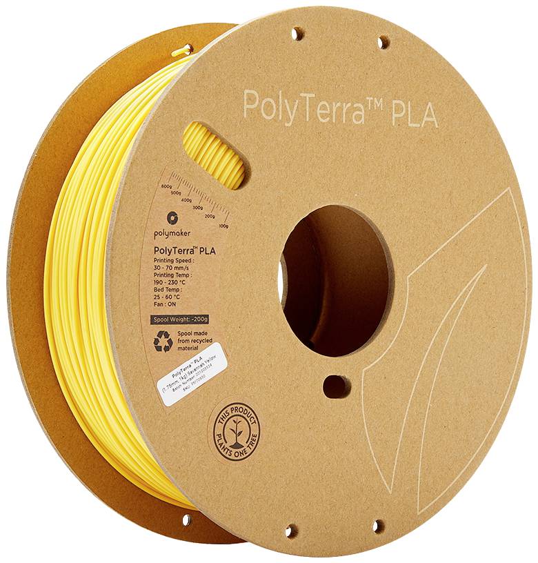 Filament do drukarek 3D PLA Polymaker 70850, Średnica filamentu: 1.75 mm, 1000 g, żółty (matowy) - obrazek 1