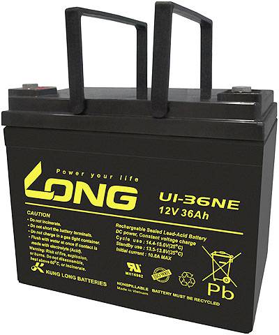 Akumulator ołowiowy Long U1-36NE U1-36NE, AGM, 12 V, 36 Ah - obrazek 1
