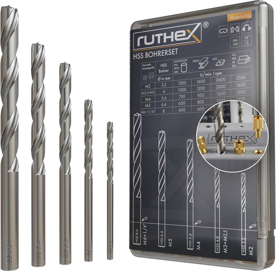 ruthex Zestaw wierteł HSS BOH-SET-001 - obrazek 1