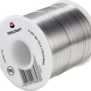 Cyna lutownicza bezołowiowa TOOLCRAFT szpula Sn99,3Cu0,7 ROL1 250 g 0.5 mm Cyna lutownicza bezołowiowa TOOLCRAFT szpula Sn99,3Cu0,7 ROL1 250 g 0.5 mm