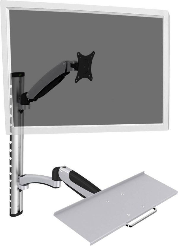 Digitus Uchwyt ścienny do monitora DA-90354 1 Wyświetlacz 38,1 cm (15″) – 68,6 cm (27″) czarny, srebrny z regulowaną wys