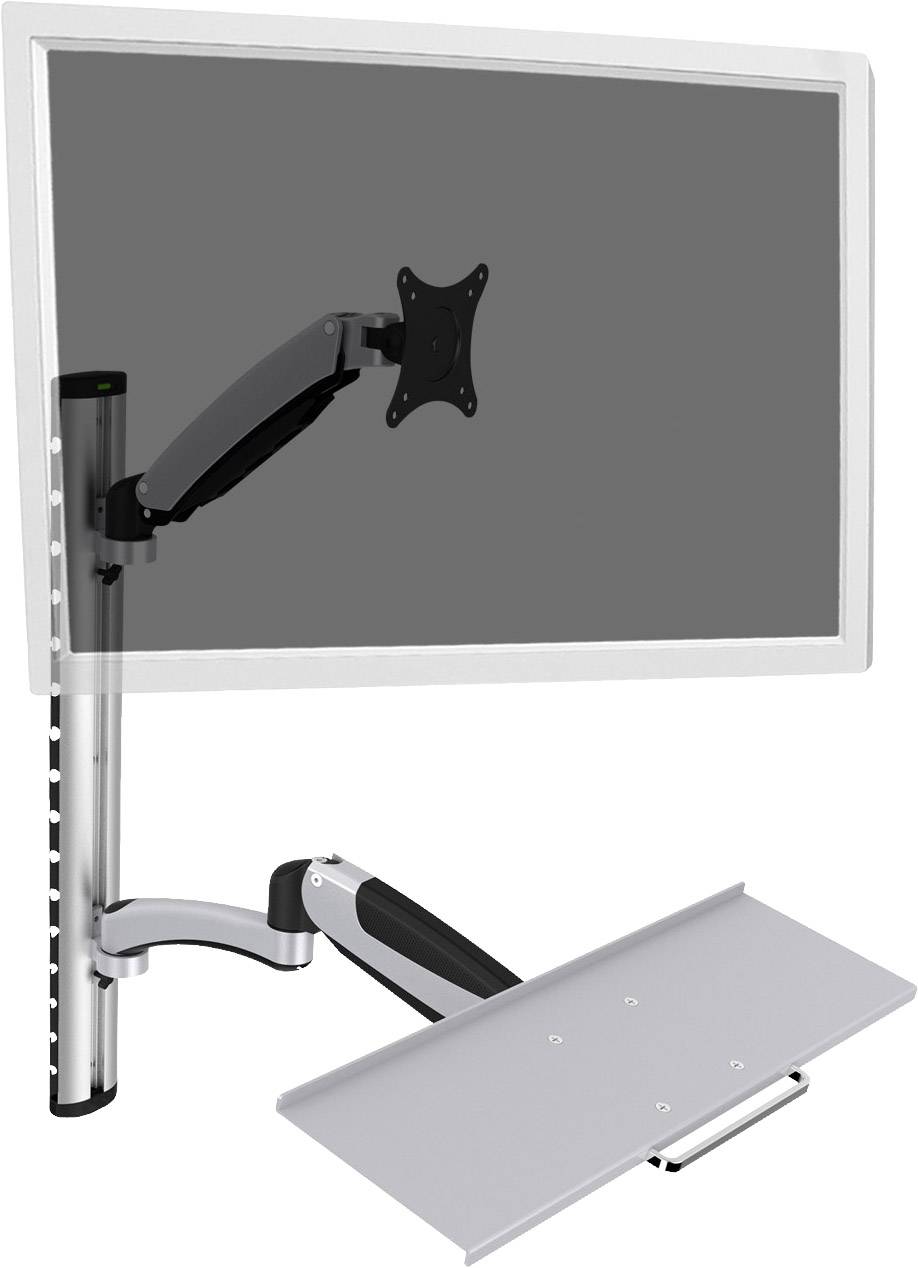 Digitus Uchwyt ścienny do monitora DA-90354 1 Wyświetlacz 38,1 cm (15") - 68,6 cm (27") czarny, srebrny z regulowaną wys - obrazek 1