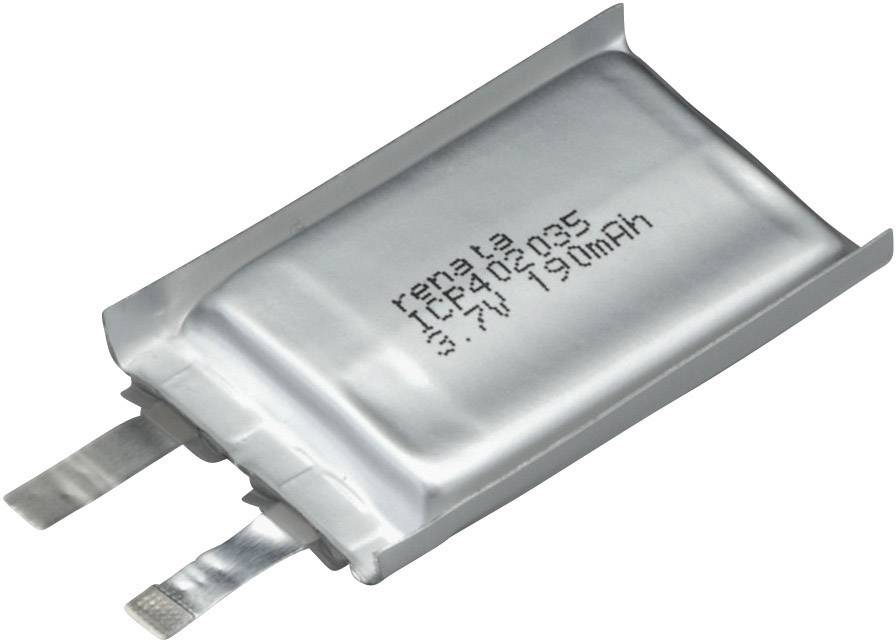 Akumulator specjalny Renata 100645, LiPo, 195 mAh, 3.7 V, 1 szt. - obrazek 1