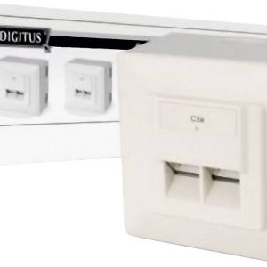 Gniazdo sieciowe Digitus DN-9002-N DN-9002-N, 2 Porty, CAT 5e, nadtynkowy Gniazdo sieciowe Digitus DN-9002-N DN-9002-N, 2 Porty, CAT 5e, nadtynkowy