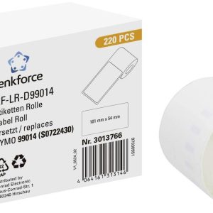 Renkforce Rolka etykiet zamiennik Zamiennik DYMO DYMO 99014 101 x 54 mm Papier biały 220 szt. Trwały Etykiety wysyłkowe Renkforce Rolka etykiet zamiennik Zamiennik DYMO DYMO 99014 101 x 54 mm Papier biały 220 szt. Trwały Etykiety wysyłkowe