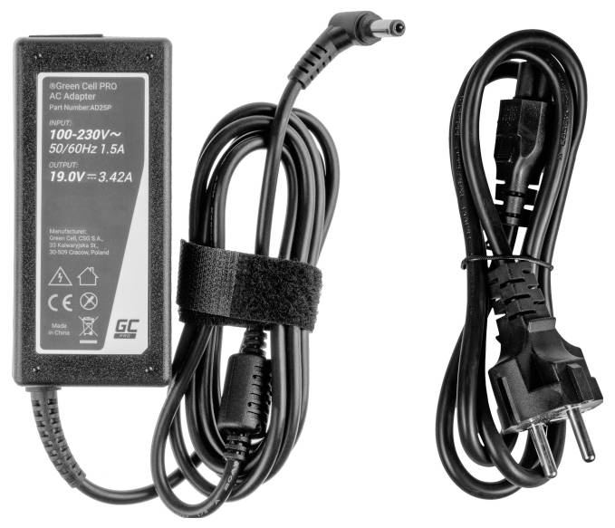 Zasilacz do laptopa Green Cell AD25P 65 W 3.42 A - obrazek 1
