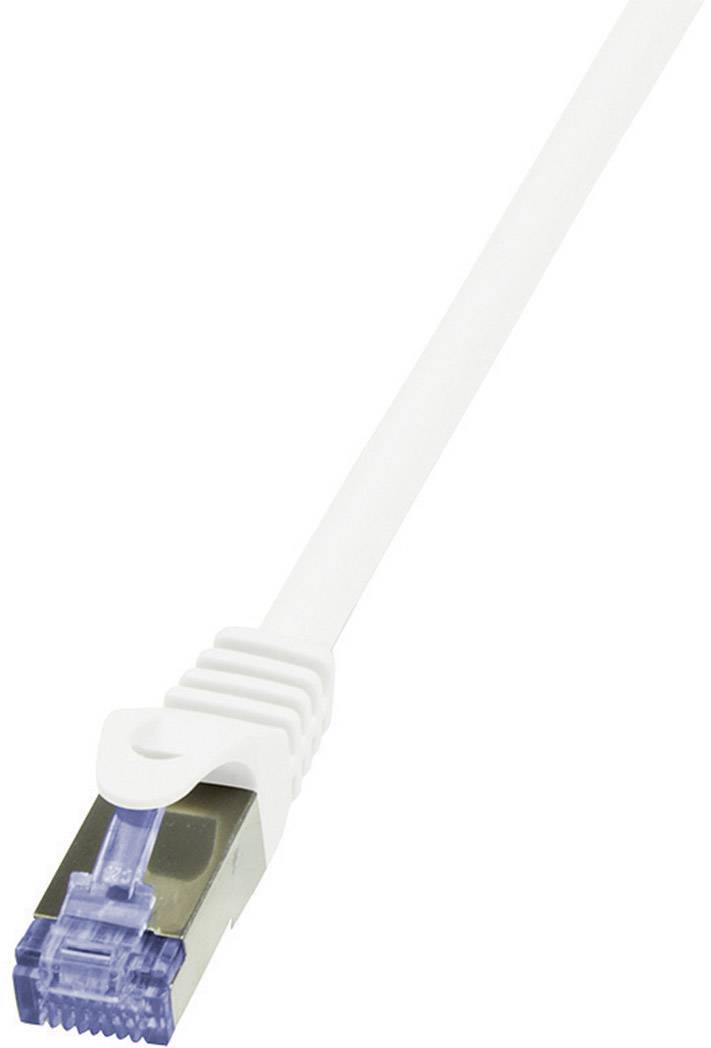 kabel LAN LogiLink CQ3011S, 1 szt., RJ45, CAT 6a, S/FTP, 0.25 m, biały - obrazek 1