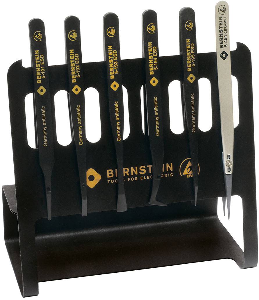 Zestaw pęset BERNSTEIN Tools for Electronics 5-190 V 150 mm - obrazek 1
