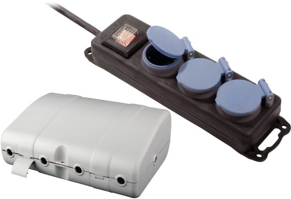 Listwa zasilająca z obudową Safebox Basetech 2980725 6 x szary