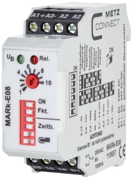 Metz Connect 110657 Przekaźnik czasowy MARk-E08, 250 V/AC, 6 A, 1 szt.