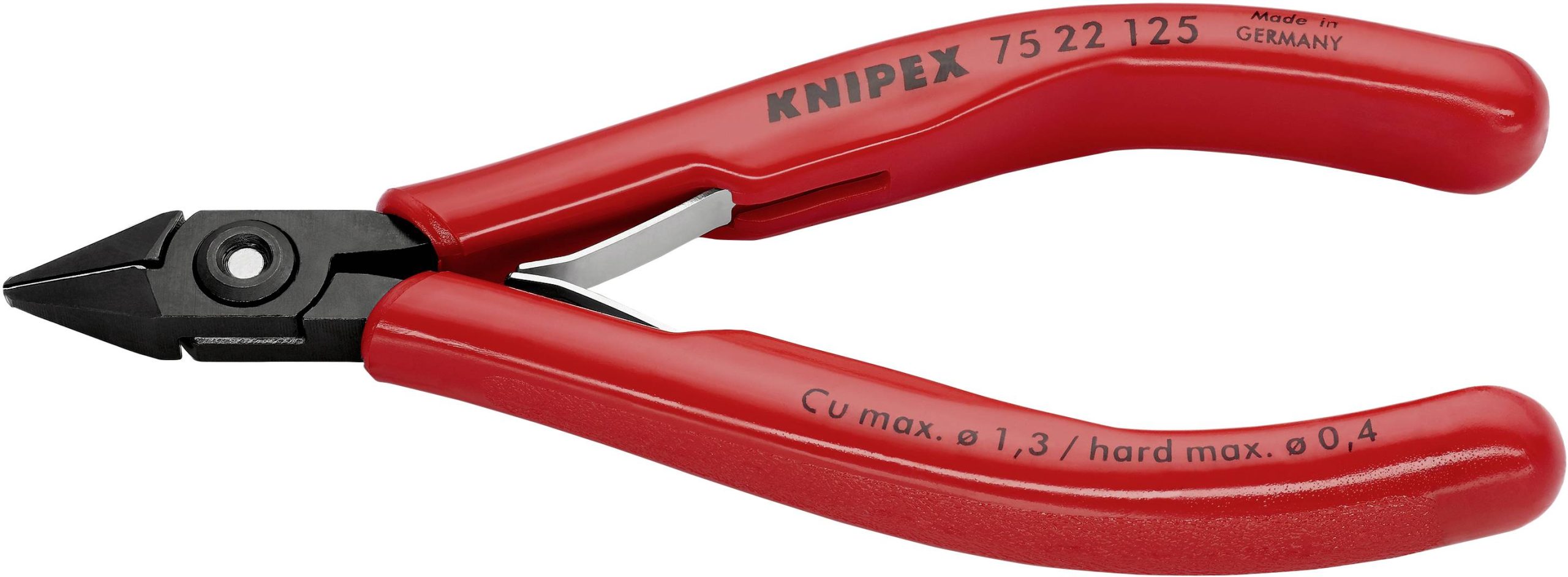 Szczypce boczne Knipex 75 22 125, 125 mm, 64 HRC, dla elektroników i mechaników - obrazek 1