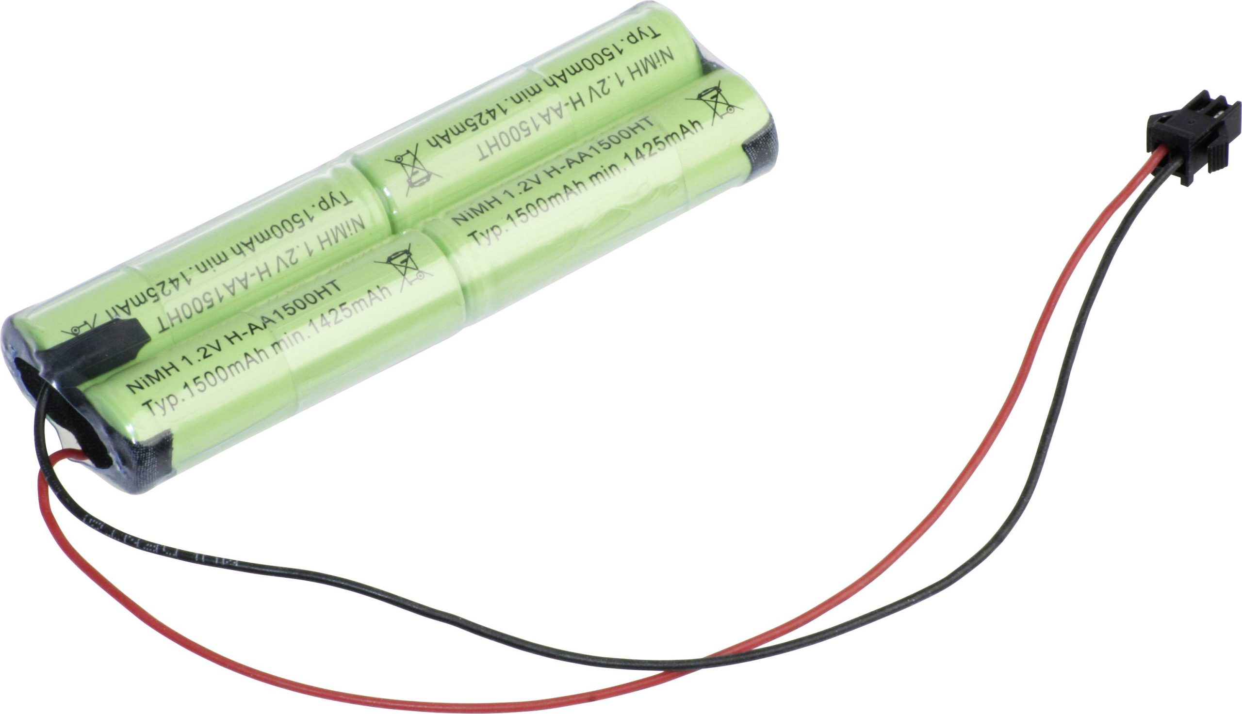 Pakiet akumulatorów AA, NiMH Mexcel NS1500AAHT, Ilość ogniw: 4, 4.8 V, 1500, Możliwa wysoka temperatura, wtyczka - obrazek 1