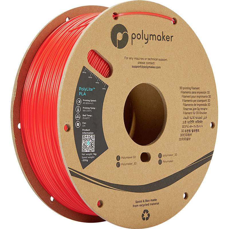 Polymaker PA02004 PolyLite Filament do drukarek 3D PLA 1.75 mm 1000 g czerwony PolyLite™ PLA 1 szt. - obrazek 1