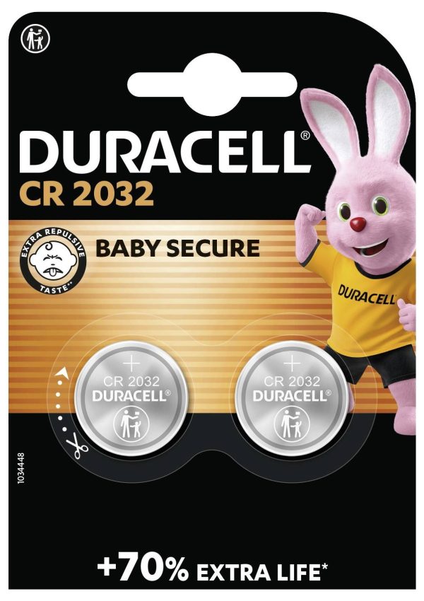 Ogniwo guzikowe CR 2032 Duracell Elektro 2032 3 V 2 szt. 220 mAh litowe