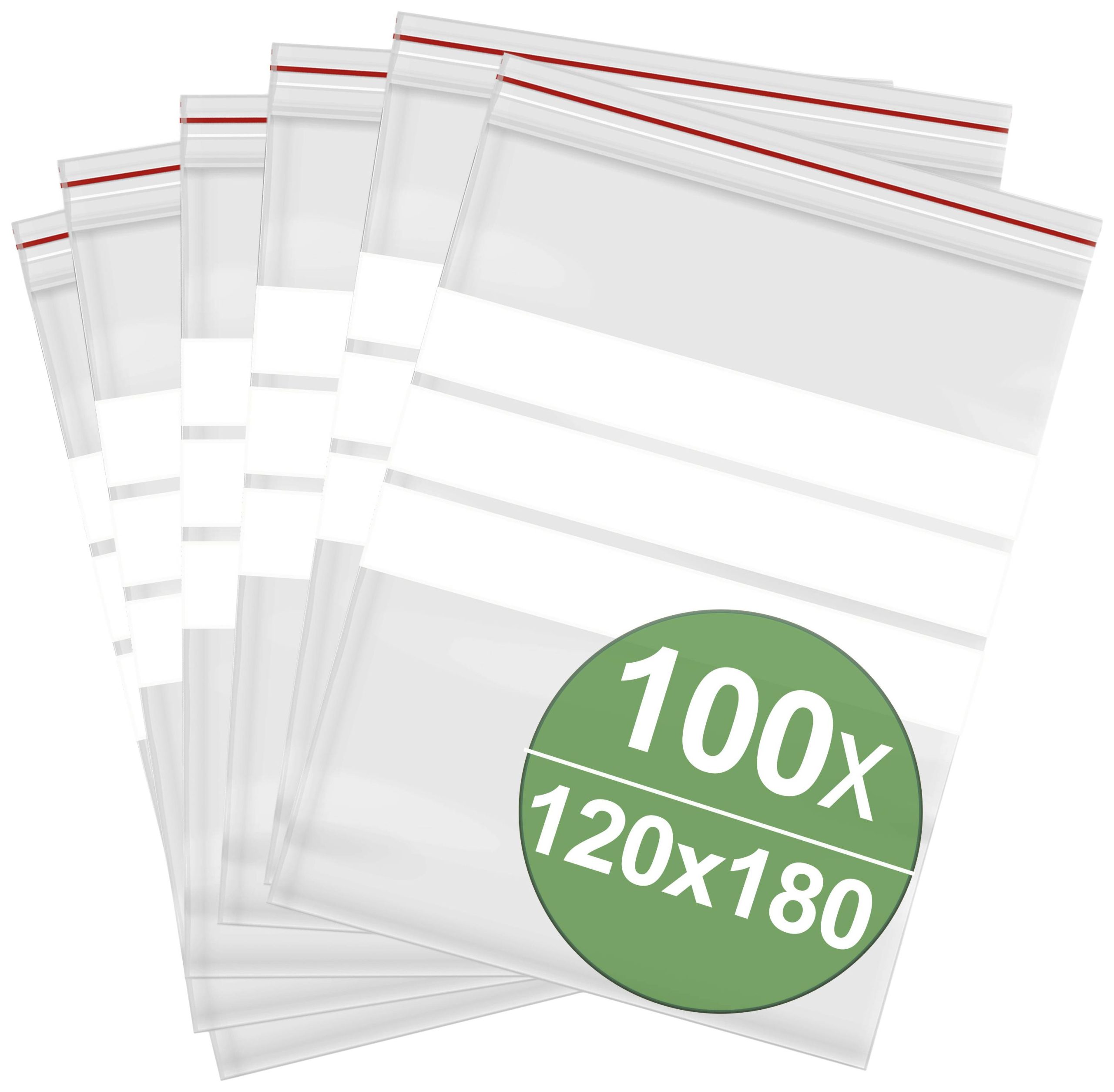 Woreczek strunowy z paskiem opisowym (S x W) 120 mm x 180 mm przeźroczysty polietylen 100 szt. - obrazek 1