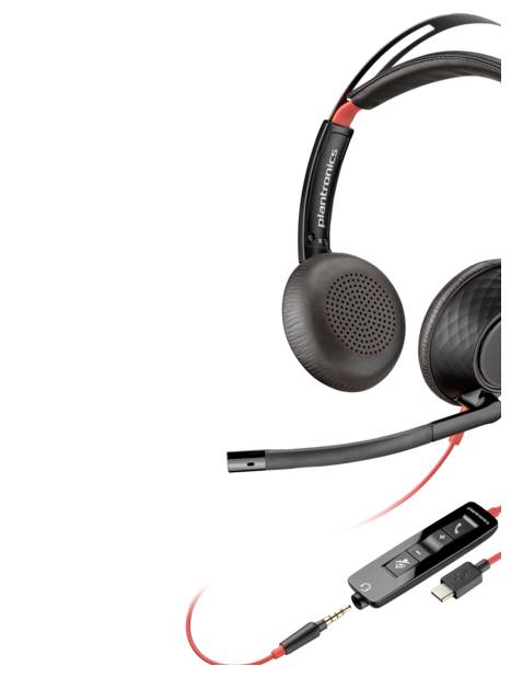 HP Poly Headset Blackwire C5220 Stereo USB- Słuchawki nauszne stereo czarny Wyciszanie hałasów Komputer - obrazek 1