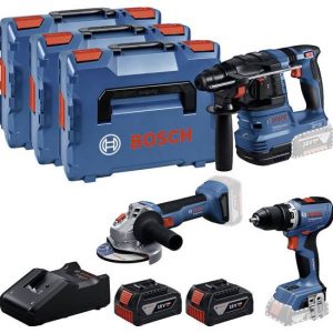 Bosch Professional GSR + GBH + GWS + 2x GBA 5.0 Ah + GAL 18V-40 0615A5009G Zestaw narzędzi Bosch Professional GSR + GBH + GWS + 2x GBA 5.0 Ah + GAL 18V-40 0615A5009G Zestaw narzędzi