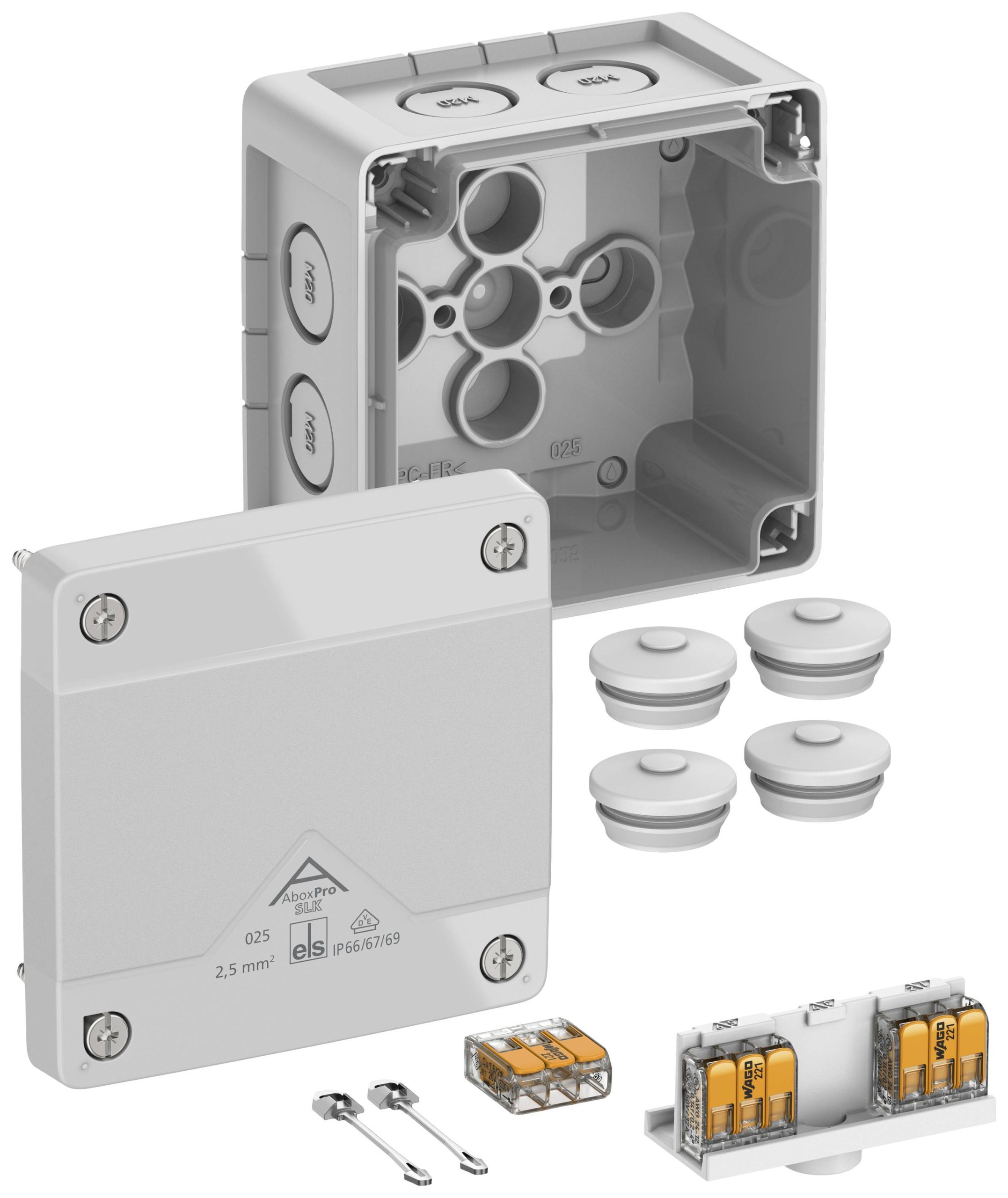 Skrzynka przyłączeniowa Spelsberg Abox Pro SLK-2,5², IP66, IP67, IP69, (D x S x W) 92 x 92 x 60 mm, szary, 1 szt. - obrazek 1