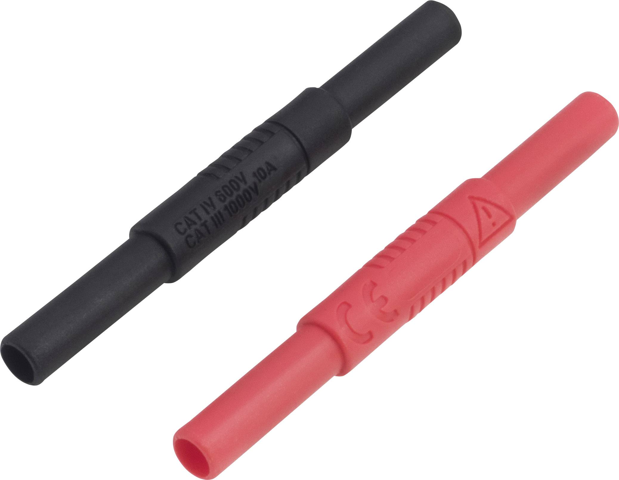 VOLTCRAFT MSL-504 Łącznik przewodów pomiarowych złącze żeńskie 4 mm złącze żeńskie 4 mm czarny, czerwony 1 szt. - obrazek 1