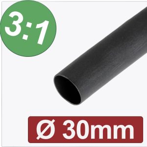Quadrios 24CA293 Rurka termokurczliwa z klejem czarny 30 mm 10 mm Współczynnik skurczu:3:1 Produkty w metrach bieżących Quadrios 24CA293 Rurka termokurczliwa z klejem czarny 30 mm 10 mm Współczynnik skurczu:3:1 Produkty w metrach bieżących