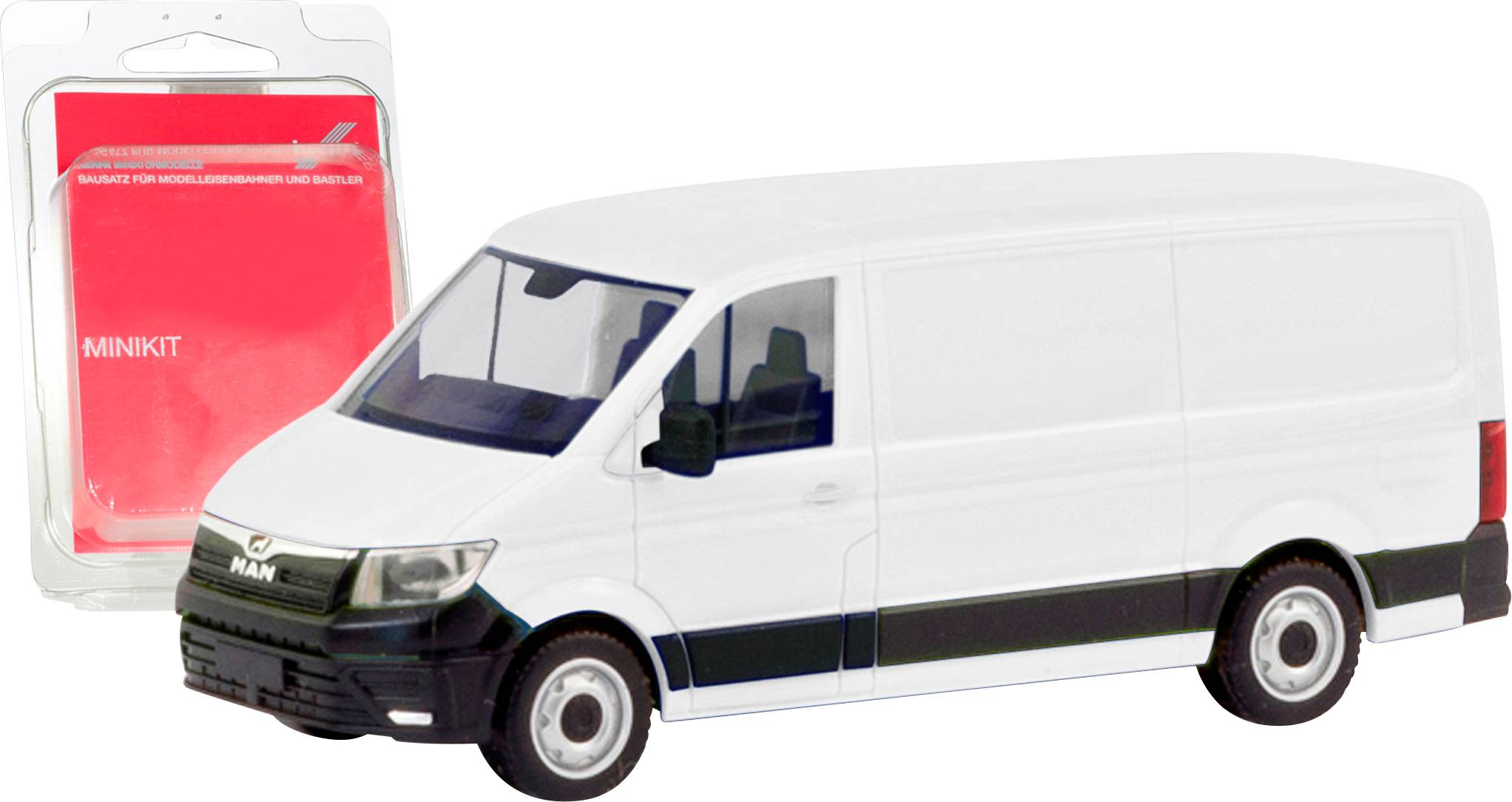 Herpa 013857 H0 Model ciężarówki MAN Skrzynia TGE dach płaski, biały - obrazek 1