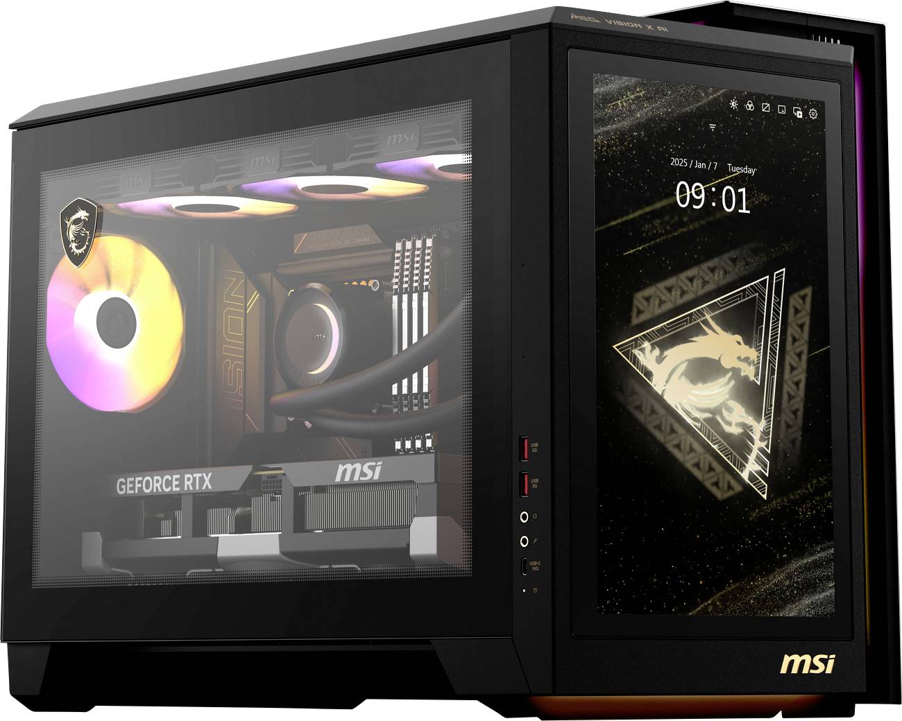 MSI Komputer gamingowy MEG Vision X AI 2NVV7-009AT 2.5 cm (1 cal) Intel® Core™ Ultra 9 (Series 2) 265 K 5.5 GHz 32 GB RA - obrazek 1