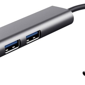 Trust 24948 USB-Hub 4 porty USB-A USB 3.2 Gen1 5 GBit/s z wtyczką USB-C ciemnoszary Halyx-4-port Trust 24948 USB-Hub 4 porty USB-A USB 3.2 Gen1 5 GBit/s z wtyczką USB-C ciemnoszary Halyx-4-port