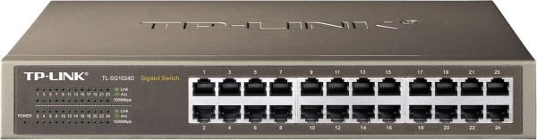 Switch TP-Link TL-SG1024D, 1000 Mb/s, 24 porty RJ45, Auto-MDI/MDIX, montaż rack/pulpit